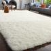 Lomyolo 4 X6.5 ft Modern Soft Fluffy Large Shaggy Rug for Bedroom Livingroom Dorm Kids Room Indoor Home Decorative Non-Slip Plush Furry Fur Area Rugs Comfy Nursery Accent Floor Carpet Ivory