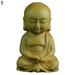 Wanwan Mini Unpainted Buddha Statues Wood Fine Workmanship Monk Figurine Home Decor