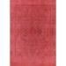 Ahgly Company Indoor Rectangle Mid-Century Modern Red Oriental Area Rugs 2 x 4