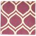 Pink Wool Rug 2 X 2 Modern Hand Tufted Moroccan Trellis Small Carpet