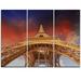 Design Art Beautiful View of Paris Eiffel Tower under Red Sky - 3 Piece Graphic Art on Wrapped Canvas Set