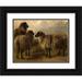 Rosa Bonheur 14x12 Black Ornate Wood Framed Double Matted Museum Art Print Titled: Three Wooly Sheep