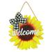 Hello Welcome Wood Wall Hanging Sign Colourful Sunflower Wooden Front Door Decor (12 x12 ) Round Antique Wood Rustic Porch Decoration for Home Office Garden Farmhouse