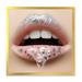 Designart Woman Lips With A Gel On The Lips & Stars Modern Framed Art Print