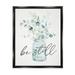 Stupell Industries Be Still Spiritual Botanical Plants Farmhouse Bouquet Graphic Art Jet Black Floating Framed Canvas Print Wall Art Design by Lettered and Lined