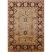 Ahgly Company Indoor Rectangle Mid-Century Modern Brown Sand Brown Oriental Area Rugs 4 x 6