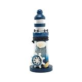 Hemoton 1Pc Mediterranean Style Wooden Lighthouse Ornament Exquisite Unique Ocean Lighthouse Statue Home Furnishing Decoration (Styling Sailboat)