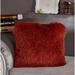 Decorative Furry Throw Pillow Covers Long Polyester Fur Shaggy Square Cushion with Hand Tufted and Velvet Backing for Couch Bed and Chairs 18 X 18 Orange