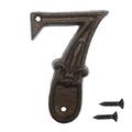 4.6 Cast Iron House Numbers- Solid & Heavy Duty Rustic Decorative Numbers with Fleur De Lis Design for House Home Address Plaque Garden Yard Post Mailbox Hanging Wall Sign Letters Decor