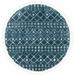 SAFAVIEH Berber Fringe Shag Nathan Aztec Area Rug Cream/Blue 3 x 3 Round