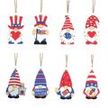 Yannee Xmas Christmas Tree Hanging Pendant Independence Day Wooden Ornament Decor 8 Pcs