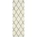 SAFAVIEH Montreal Vesela Geometric Diamonds Shag Area Rug Ivory/Grey 2 3 x 5