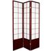 6 ft. Tall Premium Japanese Design Wide Window Pane Screen - Rosewood - 3 Panels