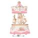 Vistreck Laxury Windup 3-horse Carousel Music Box Artware/Gift Melody Castle in the Sky Pink/Purple/Blue/Gold Shade for Option