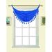 BLUE ELEGANCE FASHION M12 VALANCE WATERFALL FAUX SILK WITH TASSELS GROMMETS SEMI SHEER VALANCE KITCHEN NURSERY BATHROOM EVENTS WEDDING PARTY S SIZE 55 WIDE X 18 LONG