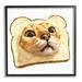 Stupell Industries Silly Tabby Cat Face Head Inside Toast Bread Painting Black Framed Art Print Wall Art Design by Ziwei Li