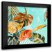 Pinto Patricia 12x12 Black Modern Framed Museum Art Print Titled - Palma Selvas on Blue II