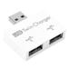 Hub USB2.0 Male to 2-Port USB Twin Charger Splitter Adapter Converter Concentrator (White)