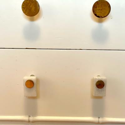 Anthropologie Other | Anthropologie Cabinet Knobs - Set Of 2 | Color: Gold/White | Size: Os