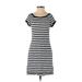 Banana Republic Factory Store Casual Dress - A-Line Scoop Neck Short sleeves: White Print Dresses - Women's Size X-Small