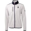 Men's Cutter & Buck White Detroit Tigers Big Tall Cascade Eco Sherpa Fleece Full-Zip Jacket