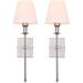 LOHAS Wal light Sets of 2 Classic Sliver Sconces Wall Lighting Bathroom Vanity Light Fixture with Fabric Shade for Bedroom Living Room Hallway Kitchen Gold