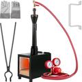 VEVOR Propane Forge with Single Burner Blacksmithing Forge with Single Durable Door Portable Propane Knife Forge Large Capacity Farrier Forge Square Propane Burner Forge for Knife and Tool Making