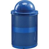 32 Gallon Thermoplastic Perforated Recycling Receptacle w/Dome Lid Blue