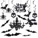 OUNONA 42Pcs Halloween Chandelier Decoration Swirl Ceiling Hanging and Wall Decorations