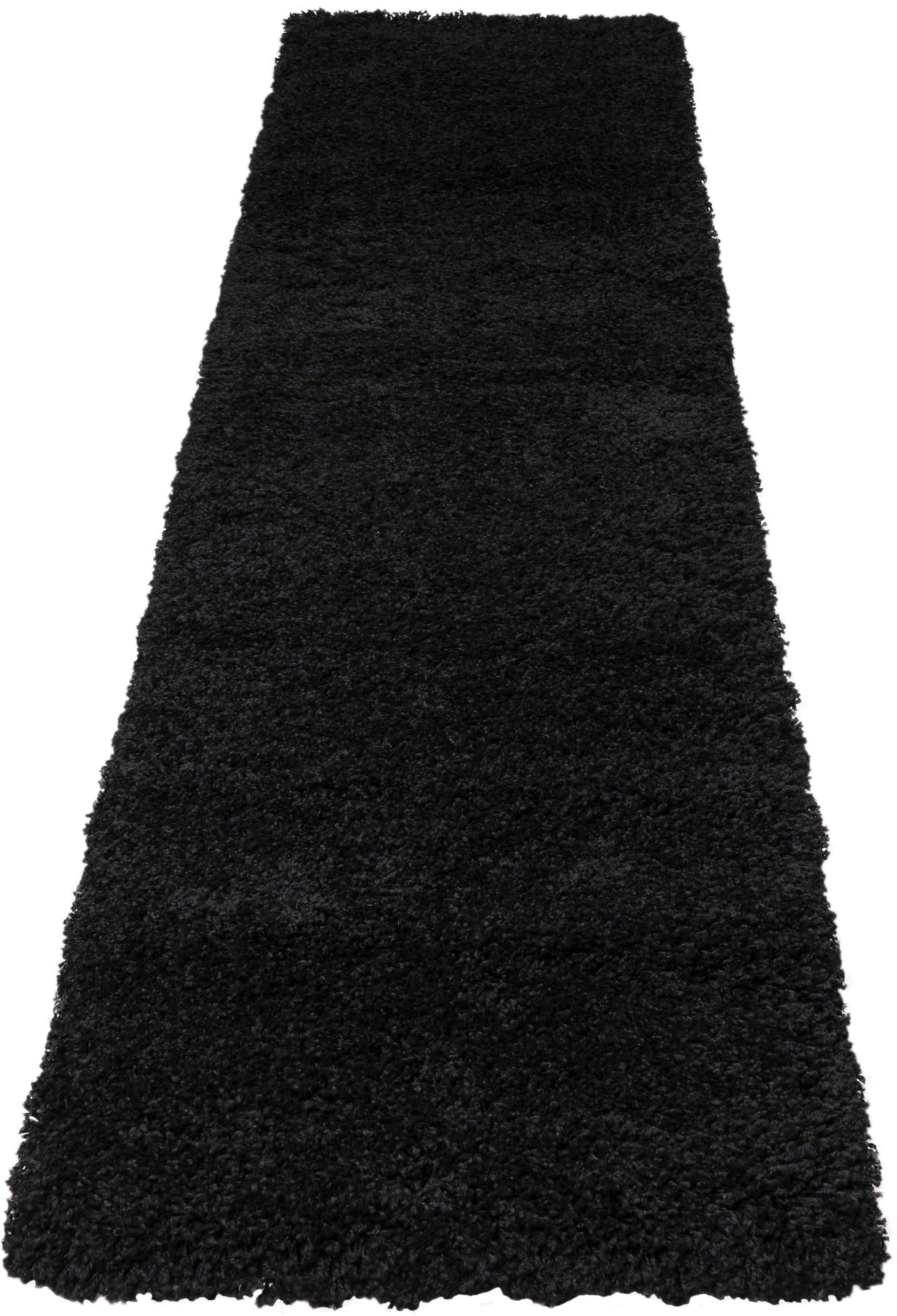Läufer BRUNO BANANI "Shaggy Soft" Gr. 11, grau (anthrazit), B:67cm H:30mm L:230cm, Kunstfaser, Teppiche, Läufer, Brücke, gewebt, Uni-Farben, besonders weich Image