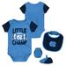Newborn & Infant Carolina Blue/Navy North Tar Heels Little Champ Three-Piece Bodysuit Bib Booties Set