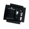 Boxed Leather Hip Flask Set