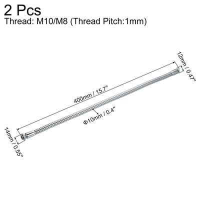 2Pcs Microphone Gooseneck, M10/M8 Thread Universal Hose Flexible Arm