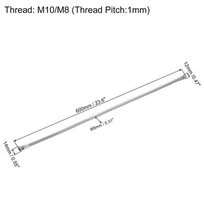 Microphone Gooseneck, M10/M8 Thread Metal Universal Hose Flexible Arm