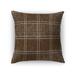 COASTAL PLAID BROWN Accent Pillow By Kavka Designs