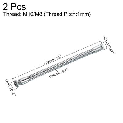 2Pcs Microphone Gooseneck, M10/M8 Thread Universal Hose Flexible Arm