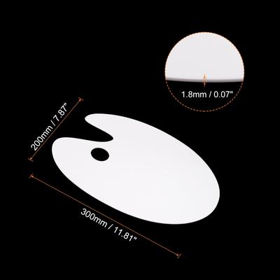 7.9x11.8 Paint Tray Palette Oval Acrylic Paint Pallet with Thumb Hole White 2pcs - 2 Pack