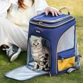 Pet Carrier Backpack for Dogs and Cats with Padded Strap Ventilated Mesh Puppy Carrying Bags for Cycling Hiking Outdoor Home Walking Yellow