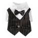 Gentleman Dog Shirt Puppy Pet Small Dog Clothes Pet Suit Bow Tie Costume Cat Wedding Shirt Formal Tuxedo with Black Tie Dog Prince Wedding Bow Tie Suit