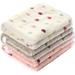 1 Pack 3 Blankets Super Soft Cute Dot Pattern Pet Blanket Flannel Throw for Dog Puppy Cat Beige/Brown/Pink Medium