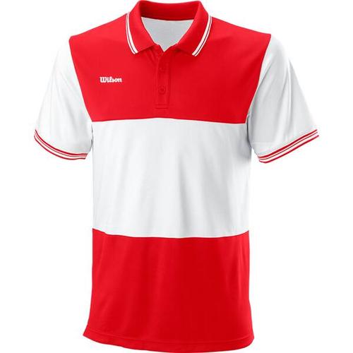 WILSON Herren Polo TEAM II POLO Team Red, Größe M in Rot