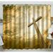 ABPHQTO Cross Against The Sky Window Curtain Kitchen Curtain Window Drapes Panel 52x84 inch (Two Piece)
