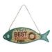Mortilo Summer Wooden Fish Welcome Sign Nautical Wall Art Decor Hanging Vintage Fish Ornament Sign Decor Sign Home Bathroom Office Beach Hawaii Themed Decoration
