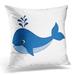 ECCOT Blue Cute Cartoon Baby Whale Baubles Pillowcase Pillow Cover Cushion Case 20x20 inch