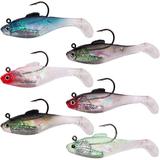 Fishing Jig Swim Shad Lures 6Pcs Soft Fishing Lures Swim Baits with Sharp Hook for Bass Swimbaits with Tail for Saltwater Freshwaterer Trout Pike Walleye