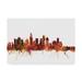 Trademark Fine Art Los Angeles California Skyline Red Canvas Art by Michael Tompsett