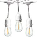 Newhouse Lighting Outdoor Weatherproof Commercial Grade LED String Lights with Hanging Sockets Weatherproof Technology LED Filament Light Bulbs Included Heavy Duty 48-Foot String White Cord