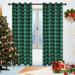 Goory 1-Piece Xmas Christmas Blackout Window Curtain Room Darkening Curtain Buffalo Checker Window Curtain Buffalo Plaid Window Drape Grommet Eyelet Ring Top Curtain Panel Green W:52 xL:63