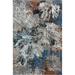 Laddha Home Designs 7.75 x 9.5 Blue and Gray Distressed Abstract Rectangular Area Throw Rug