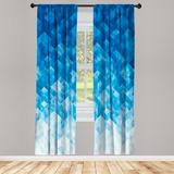 Ambesonne Blue Curtains Mosaic Triangle Graphic Pair of 28 x84 Pale Blue